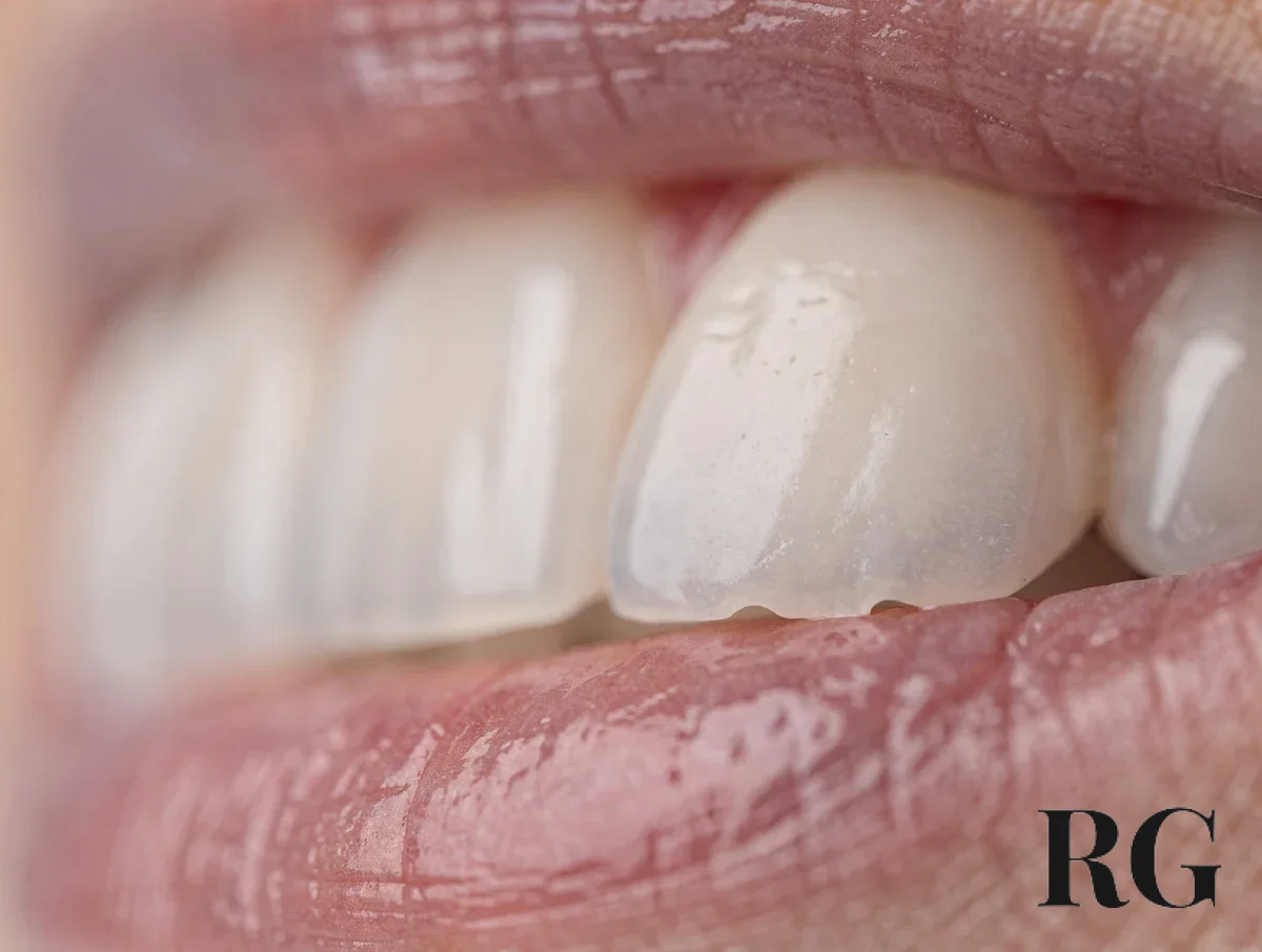 Detalle de dientes con acabado fino y bordes corregidos tras una intervención conservadora.