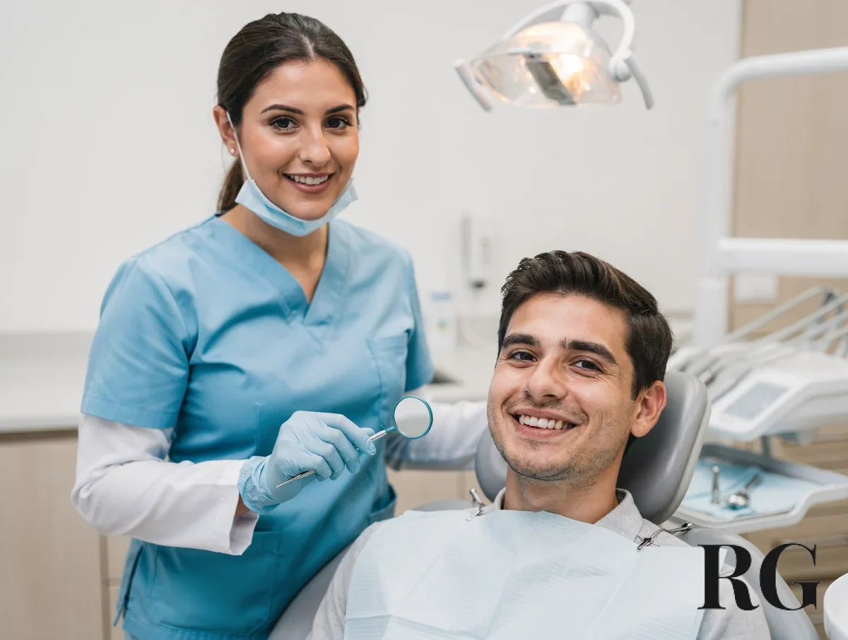 Patient smiling after a subtle front-tooth refinement in the clinic